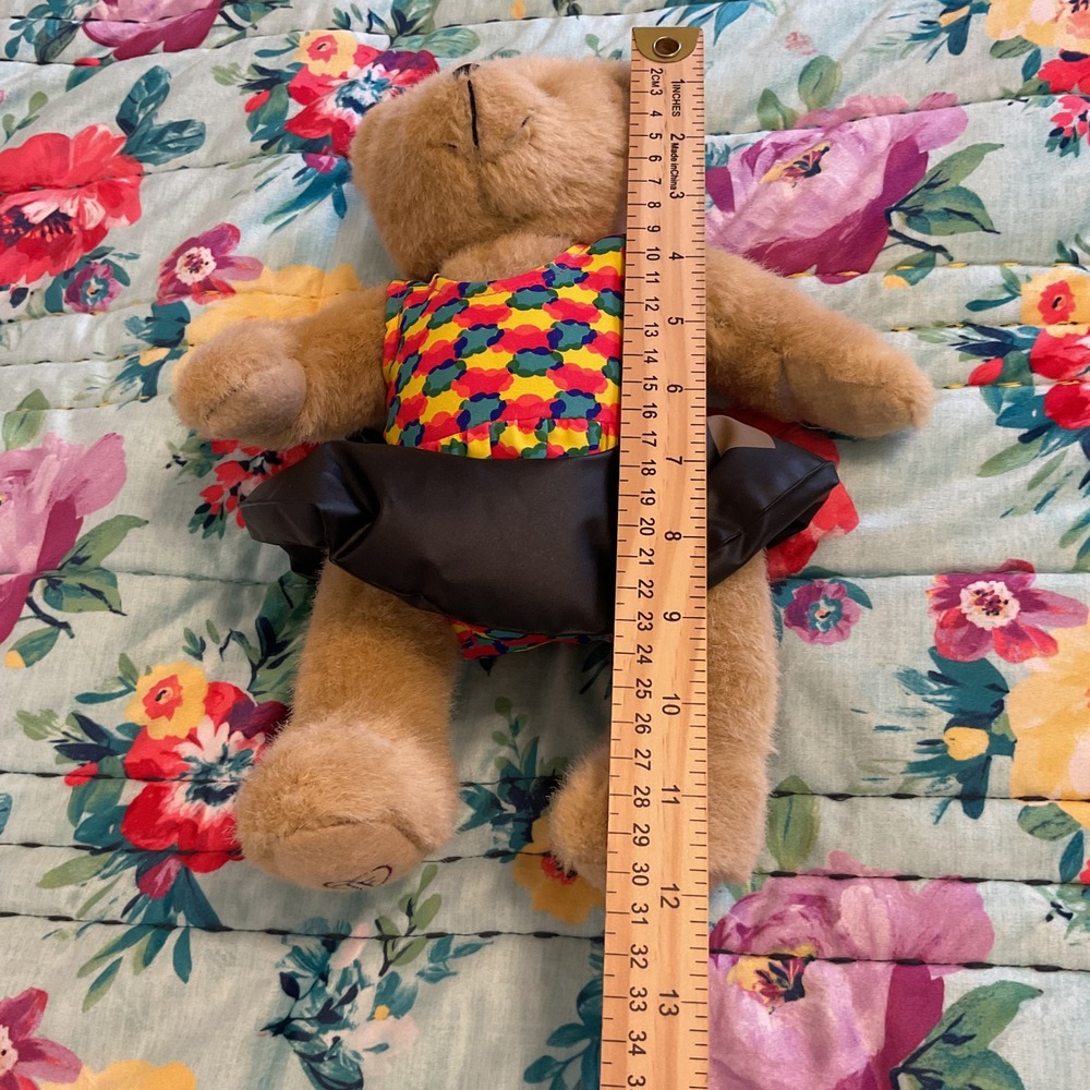 Tender Heart Treasures Plush Teddy Bear Tan Colorful Leotard Black Skirt 12.5" - Picture 6 of 8